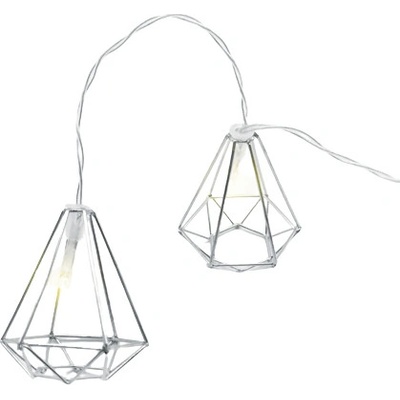 ACA Lighting LED vianočné girlanda Diamanty strieborné teplá biela 3xAA 160 cm IP20