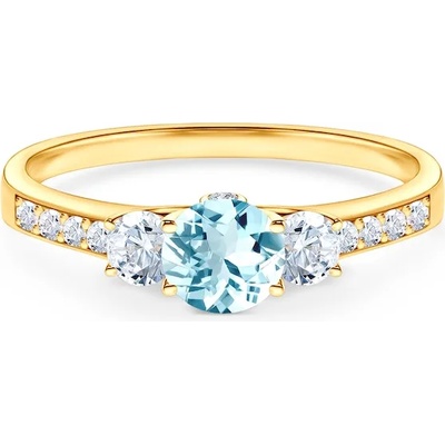 SAVICKI Годежен пръстен Dream: злато, аквамарин