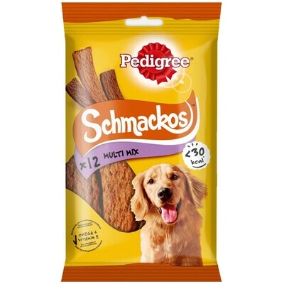 PEDIGREE Schmackos Multi Mix maškrty vo forme prúžkov pre psov s hovädzím mäsom 86 g