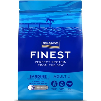 Fish4dogs velké pro dospělé psy Finest sardinka se sladkými bramborami 1,5 kg