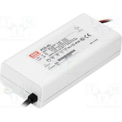 MEAN WELL PCD-40-1050B Napájecí zdroj: spínaný; LED; 39,9W; 22÷38VDC; 1050mA; 180÷295VAC