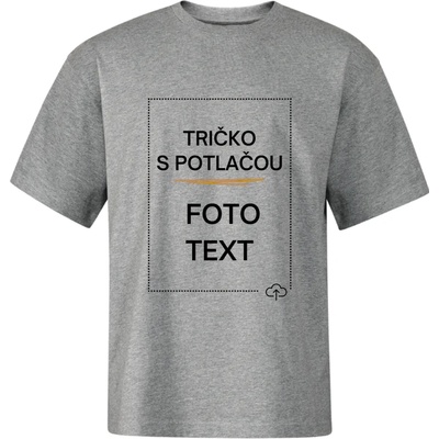Oversized tričko s potlačou šedé