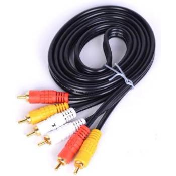 Royal Кабел Royal CABLE-3RCA / 150 HQ Black, от 3x RCA(м) към 3x RCA(м), 1.5m, черен