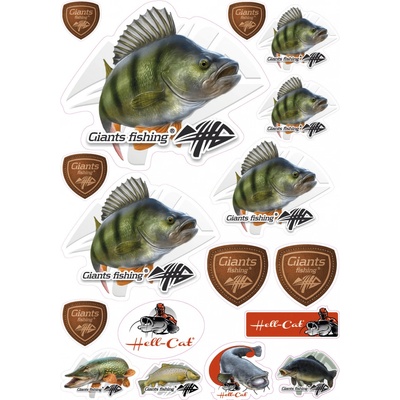 Giants fishing Mix nálepek Giants Fishing Okoun ( 17ks )