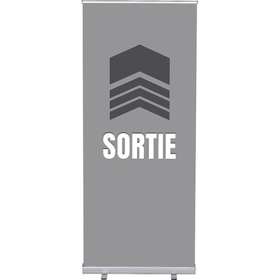 Jansen Display Set Roll-baneru Budget s vytištěným motivem, Východ, šedý, francouzština, 870 x 2080 mm