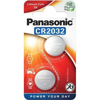 Panasonic Батерии литиеви Panasonic CR-2032 EP/2B, CR2032, 3V, 2бр (CR-2032 EP/2B)