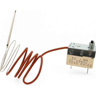 Originální bezpečnostní termostat CAEM 880009917 pro fritézu RM Gastro FE FL, 235 °C, 1 pól, 20 A / 250 V, kapilára 1000 mm