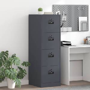 vidaXL Кабинет за файлове с чекмедже Антрацит 44 x 50 x 139 см (3406156)