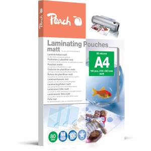 Peach laminating foils A4 matt 100 pieces 2 x 80 mic (160 m) - writable - PH105 (PH105)