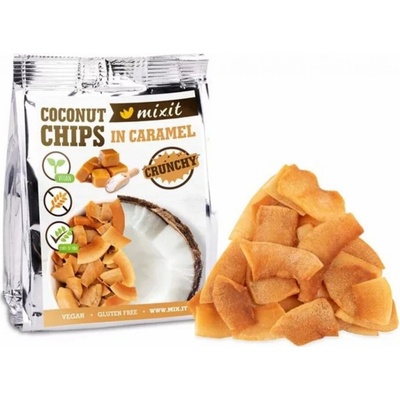 Mixit Kokosové chipsy do kapsy karamel 60 g