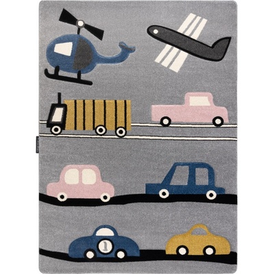 Dywany Łuszczów Petit Toys cars grey Šedá