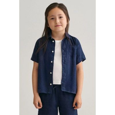 Gant Reg. Linen Ss Shirt modrá