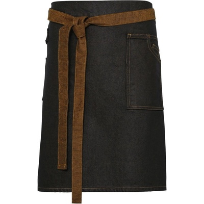 Premier Zástěra Division PR 135 do pasu denim krátká COT-390135h4599 Černá/hnědá