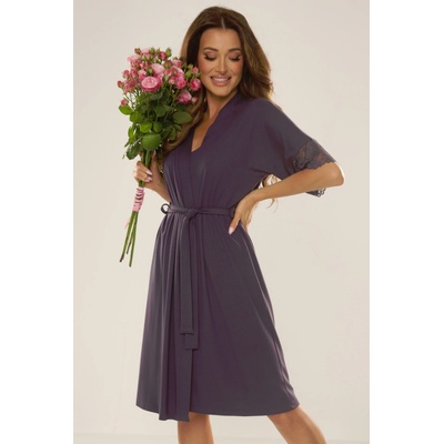 De Lafense Дамски халат в лилав цвят 643 noela eh-64358-szary - Лилав, размер s