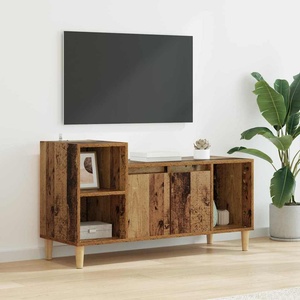 vidaXL ТВ шкаф 100 x 35 x 55 см Старо дърво Инженерна дървесина (881021)