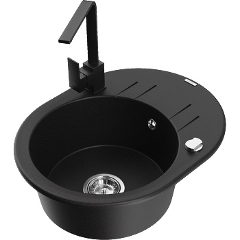 Mexen Kevin гранитна кухненска мивка с една камера със сушилник и (6517-77-670300-70)