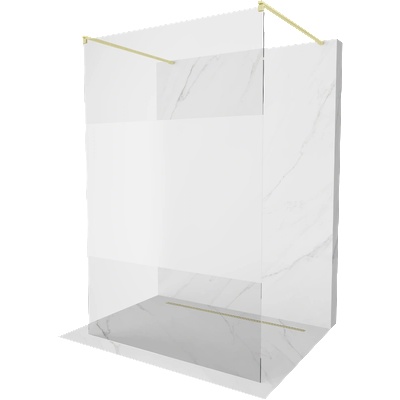 Mexen Kioto самостоятелна душ-преграда 100 x 200 см, прозрачна/мразовита 8 мм, злато четкано - 800-100-002-55-35 (800-100-002-55-35)