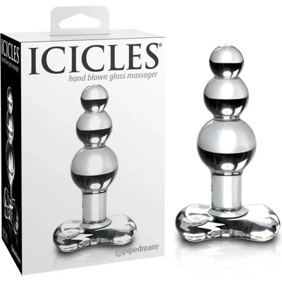 Стъклен разширител, 3 стимулиращи сфери, 10, 7см. - Icicles №47 (PD2947-00)
