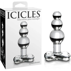  Стъклен разширител, 3 стимулиращи сфери, 10, 7см. - Icicles №47 (PD2947-00)