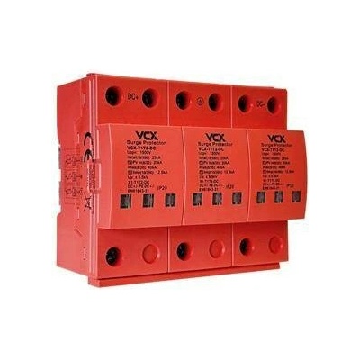 VCX DC přepěťová ochrana třída T1T2 (B+C) 3P 1500V 12.5kA RED HITYshop.cz
