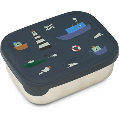 LIEWOOD Детски контейнер за храна Liewood Kid's Arthur Printed Lunchbox Food storage - Sailing / Classic Navy - размер 5, 5 x 13 x 17 cm (532-3368-0511)