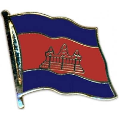Odznak (pins) 20mm vlajka Kambodža - farebný