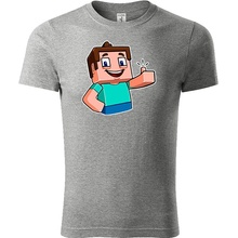 MineCraft tričko Good Job šedé