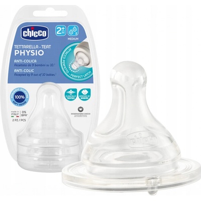 Chicco cumlík na fľašu Perfect 5/Well Being fyziologický stredný prietok 2 ks V001517