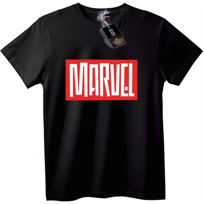 NOONEBRAND Тениска Marvel лого черно - 2XL, Black