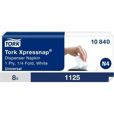 Tork 10840 N4 Biele servítky do zásobníka Tork Xpressnap 1V 8x1125 ks celulóza biela 9000 ks