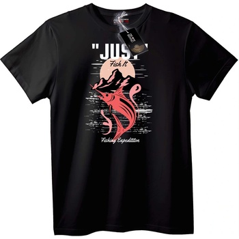 NOONEBRAND Тениска Риболовна Експедиция - 2XL, Black