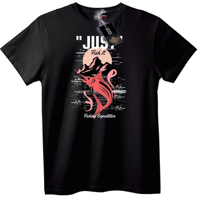 NOONEBRAND Тениска Риболовна Експедиция - 2XL, Black