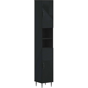 vidaXL Шкаф за баня с отворена рафт HAARLEM Черно 30 x 31 x 190 см (896816)