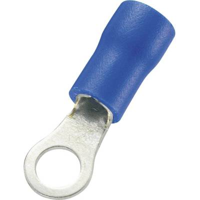 TRU COMPONENTS 746542 guľaté káblové oko Prierez=2.50 mm² Ø otvoru=4.2 mm čiastočne izolované modrá 100 ks