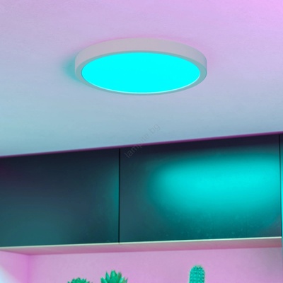 EGLO 901377 - LED RGBW димируем таванен плафон с опушено стъкло FUEVA-Z LED/14, 3W/230V 27, 8cm IP44 бял (EG901377)