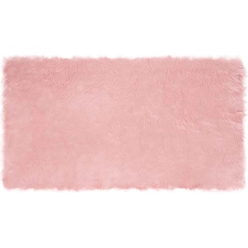 vidaXL Изкуствен килим от кожи Розово 60 x 110 cm Полиестер (42021543)