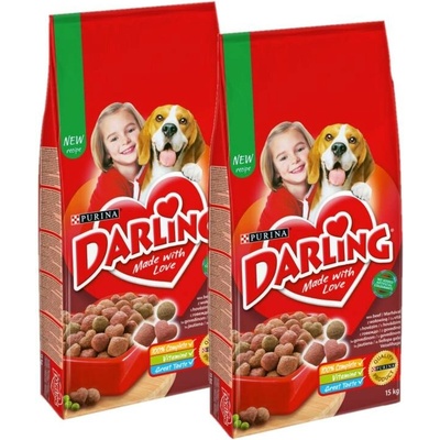 Purina Darling s lahodnou směsí hovězího a kuřecího masa 2 x 15 kg