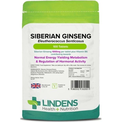 Lindens Health + Nutrition Sibiřský ženšen 1000 mg 100 tablet