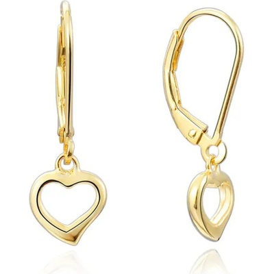Olivie strieborné náušnice SRDIEČKO GOLD 8048