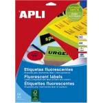  Етикети Apli жълт неон 38, 1 х 21, 2 mm А4 20 л (1110264-59-15074)