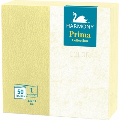 Harmony ubrousky papírové barevné Color žlutá 50ks 33x33cm