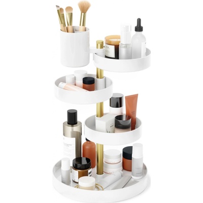 Umbra Otočný organizér na kosmetiku PIROUETTE bílý zlatý