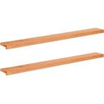 vidaXL Парапети за прозорци 2 бр. Лакиран 140 x 15 x 2 cm Солидно бук (42048213)
