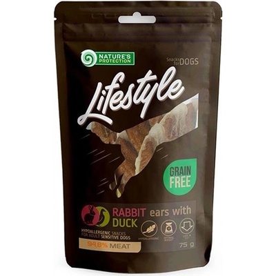 Natures P Lifestyle dog dried rabbit ears with duck 12x75 g