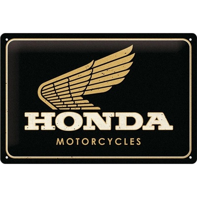 Plechová 3D ceduľa HONDA čierna/zlatá 30x20 cm