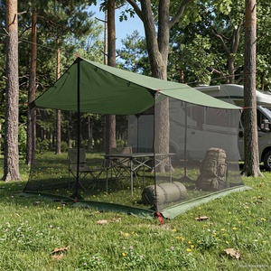 vidaXL Палатка за къмпинг с мрежести стени Зелено 340 x 260 x 220 см (42028563) Палатка
