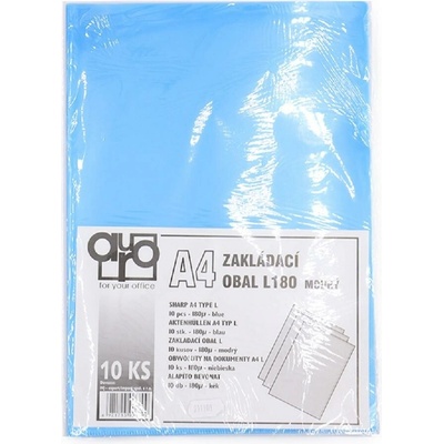 Auro Office zakládací obal A4, 170 µm, PVC, modrý, hladký - 10 ks