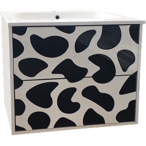InterCeramic Конзолен шкаф за баня InterCeramic ICP 6061B - PVC, бял с умивалник 6061-2 (ICP 6061B)