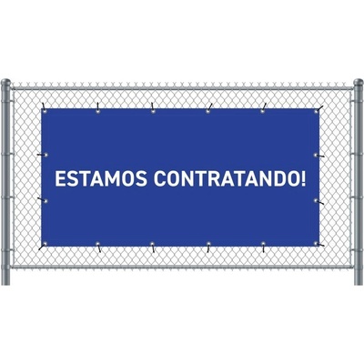 Jansen Display Standardní banner na plotPřijímáme nové zaměstnance španělština modré, 2000 x 1000 mm