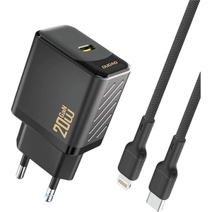 Dudao A26LEU мрежово зарядно устройство с Type-C конектор, 20 W, PD бързо зареждане + Lightning кабел, ЧЕРНО GP-190559 (GP-190559)